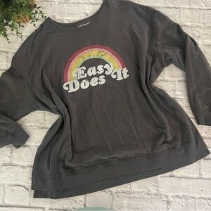 Wildfox “Easy does it” gray oversized sweatshirt XXL
